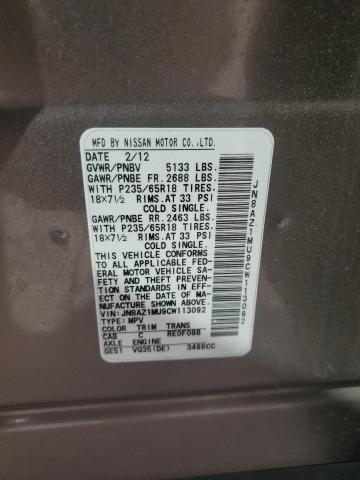 Photo 12 VIN: JN8AZ1MU9CW113092 - NISSAN MURANO S 