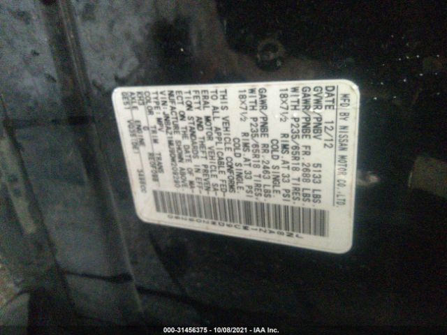 Photo 8 VIN: JN8AZ1MU9DW209290 - NISSAN MURANO 