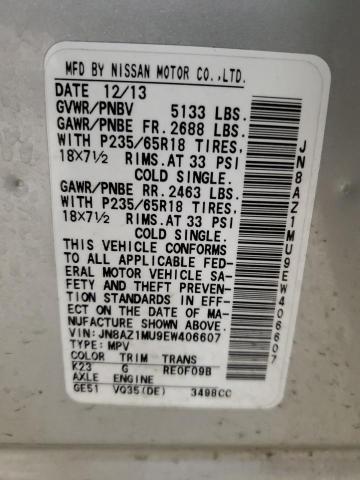 Photo 11 VIN: JN8AZ1MU9EW406607 - NISSAN MURANO S 