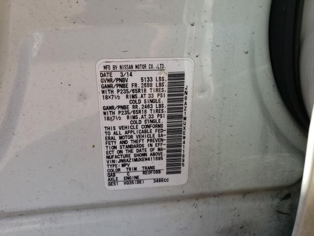 Photo 9 VIN: JN8AZ1MUXEW411895 - NISSAN MURANO S 