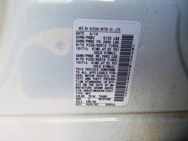 Photo 9 VIN: JN8AZ1MUXEW413047 - NISSAN MURANO 