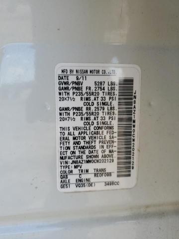 Photo 11 VIN: JN8AZ1MW0CW202129 - NISSAN MURANO 