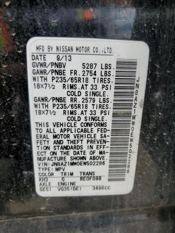 Photo 12 VIN: JN8AZ1MW0EW502286 - NISSAN MURANO 