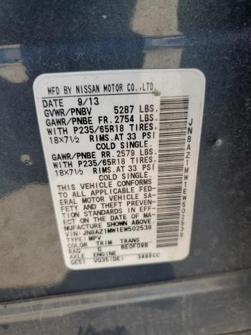 Photo 11 VIN: JN8AZ1MW1EW502538 - NISSAN MURANO 