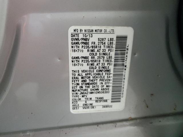 Photo 12 VIN: JN8AZ1MW1EW506380 - NISSAN MURANO 