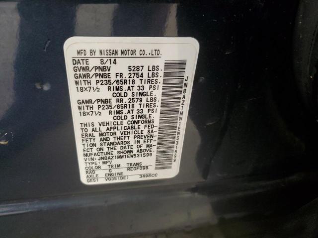 Photo 12 VIN: JN8AZ1MW1EW531599 - NISSAN MURANO S 