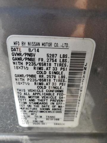 Photo 12 VIN: JN8AZ1MW2EW531885 - NISSAN MURANO S 