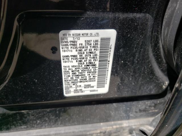 Photo 9 VIN: JN8AZ1MW3CW238428 - NISSAN MURANO S 