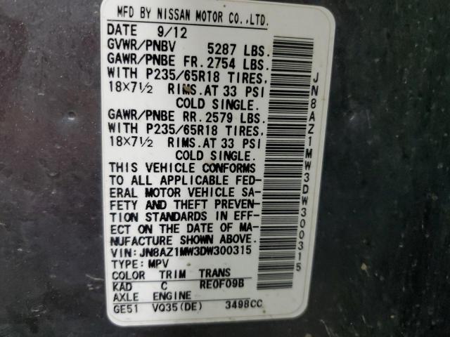 Photo 11 VIN: JN8AZ1MW3DW300315 - NISSAN MURANO 