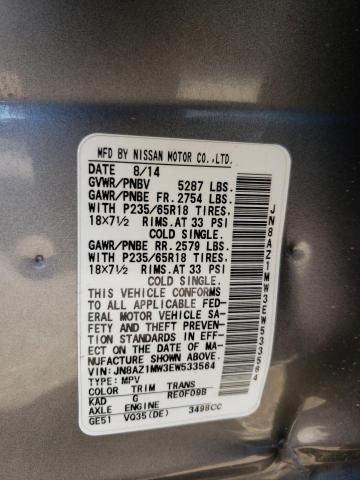 Photo 11 VIN: JN8AZ1MW3EW533564 - NISSAN MURANO S 