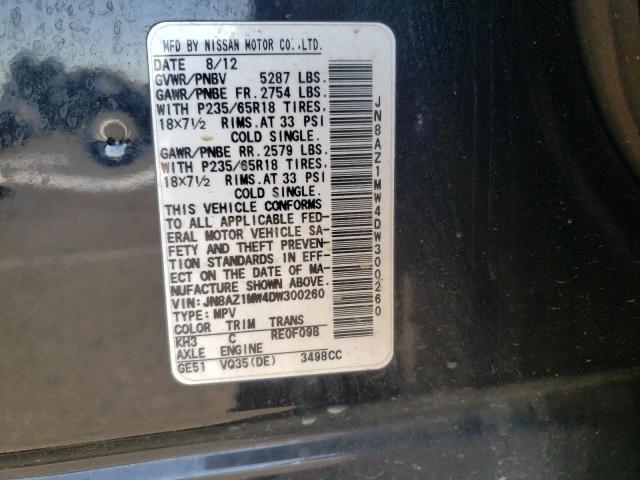 Photo 9 VIN: JN8AZ1MW4DW300260 - NISSAN MURANO S 