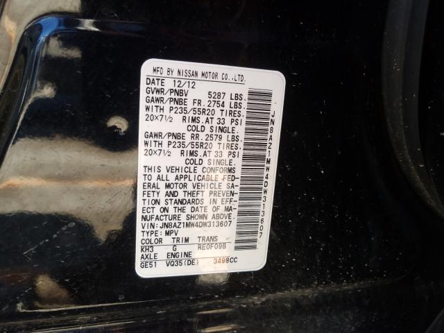 Photo 9 VIN: JN8AZ1MW4DW313607 - NISSAN MURANO S 