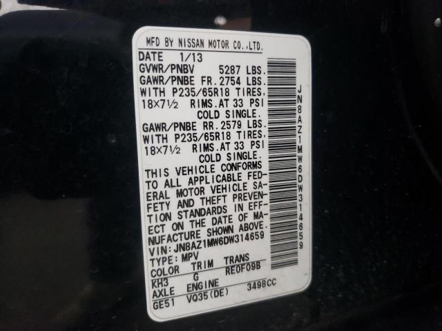 Photo 9 VIN: JN8AZ1MW6DW314659 - NISSAN MURANO S 