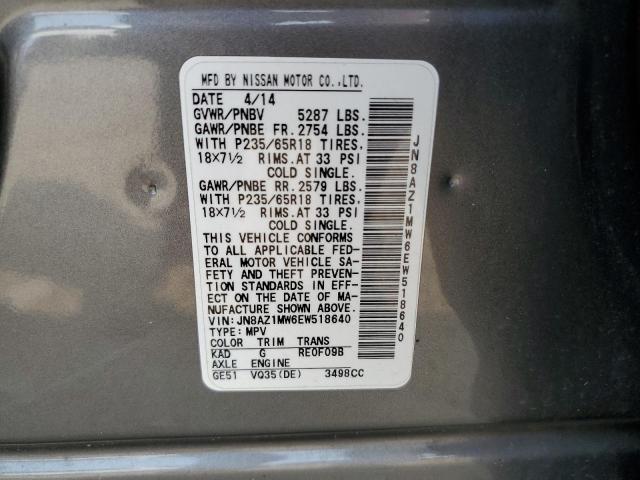 Photo 12 VIN: JN8AZ1MW6EW518640 - NISSAN MURANO S 