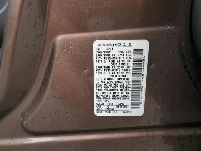 Photo 13 VIN: JN8AZ1MW6EW533610 - NISSAN MURANO S 