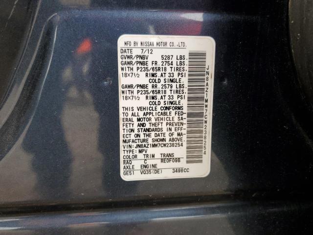 Photo 12 VIN: JN8AZ1MW7CW238254 - NISSAN MURANO 