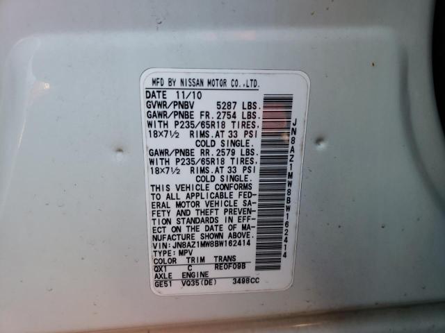 Photo 9 VIN: JN8AZ1MW8BW162414 - NISSAN MURANO S 