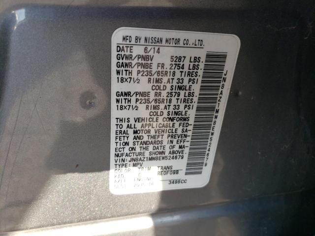 Photo 13 VIN: JN8AZ1MW8EW524679 - NISSAN MURANO SV 