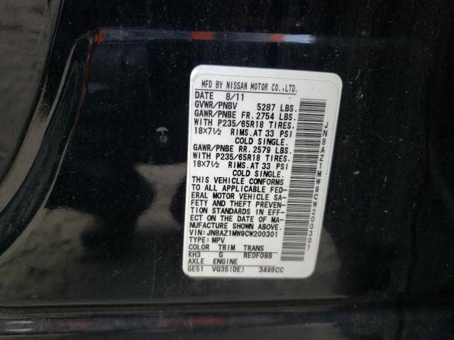 Photo 12 VIN: JN8AZ1MW9CW200301 - NISSAN MURANO S 