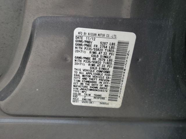 Photo 13 VIN: JN8AZ1MW9DW309374 - NISSAN MURANO S 