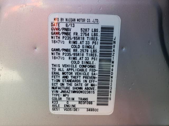 Photo 9 VIN: JN8AZ1MW9DW323615 - NISSAN MURANO 