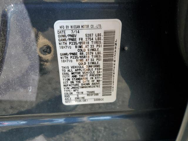 Photo 11 VIN: JN8AZ1MW9EW529762 - NISSAN MURANO S 