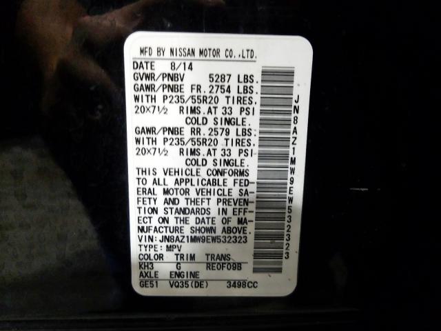 Photo 9 VIN: JN8AZ1MW9EW532323 - NISSAN MURANO 