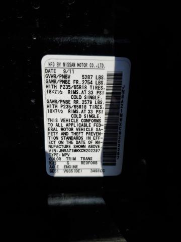 Photo 11 VIN: JN8AZ1MWXCW202297 - NISSAN MURANO 