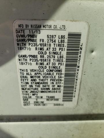 Photo 11 VIN: JN8AZ1MWXEW508418 - NISSAN MURANO 