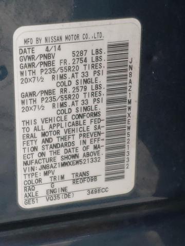 Photo 11 VIN: JN8AZ1MWXEW521332 - NISSAN MURANO 