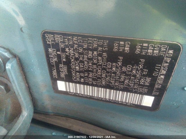 Photo 8 VIN: JN8AZ2KR2BT204757 - NISSAN CUBE 