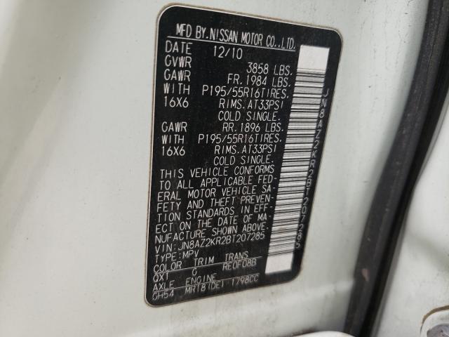 Photo 9 VIN: JN8AZ2KR2BT207285 - NISSAN CUBE BASE 