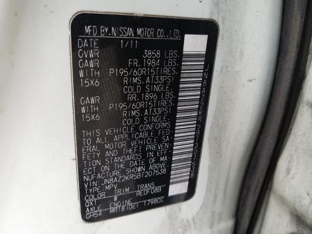 Photo 9 VIN: JN8AZ2KR5BT207538 - NISSAN CUBE BASE 