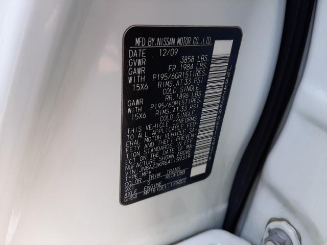 Photo 9 VIN: JN8AZ2KR6AT159319 - NISSAN CUBE BASE 