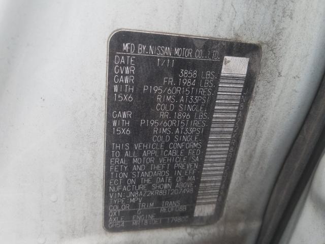 Photo 9 VIN: JN8AZ2KR8BT207498 - NISSAN CUBE BASE 