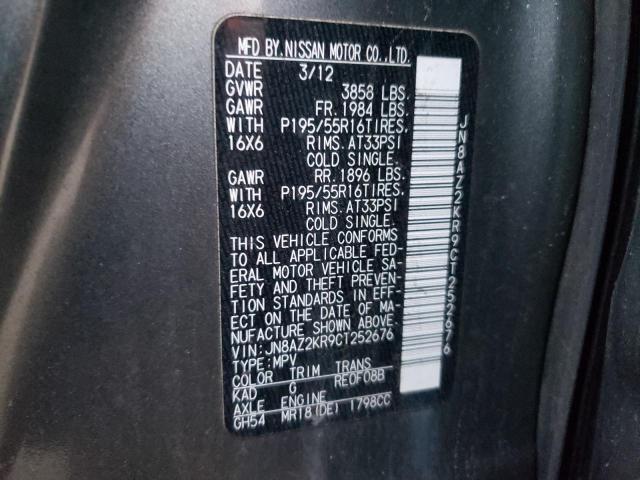 Photo 12 VIN: JN8AZ2KR9CT252676 - NISSAN CUBE BASE 