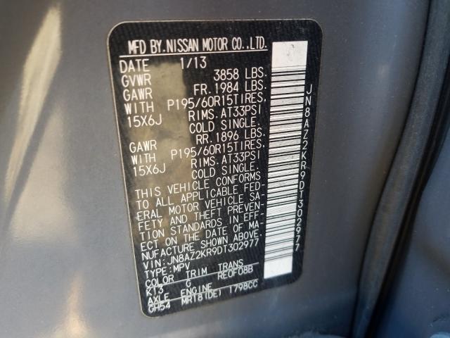 Photo 9 VIN: JN8AZ2KR9DT302977 - NISSAN CUBE S 