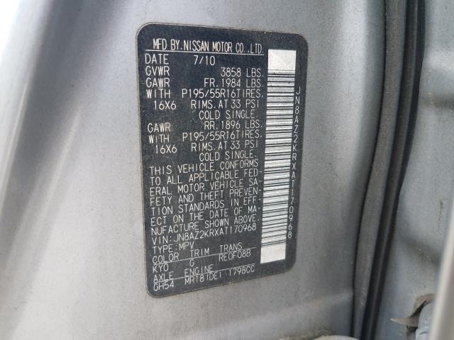 Photo 9 VIN: JN8AZ2KRXAT170968 - NISSAN CUBE BASE 