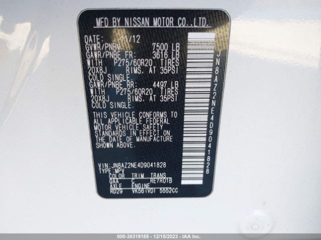 Photo 8 VIN: JN8AZ2NE4D9041828 - INFINITI QX56 