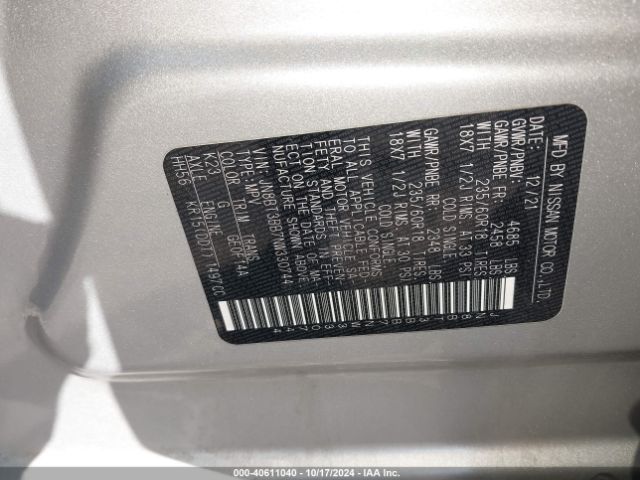 Photo 8 VIN: JN8BT3BB7NW330744 - NISSAN ROGUE 