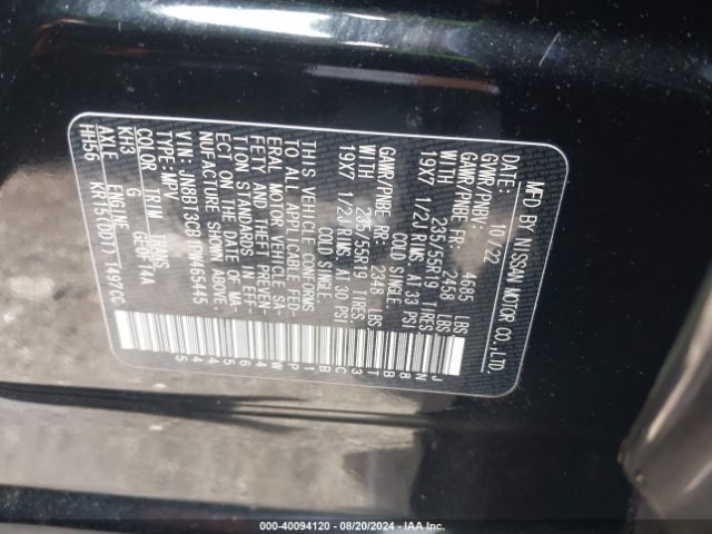 Photo 8 VIN: JN8BT3CB1PW465445 - NISSAN ROGUE 