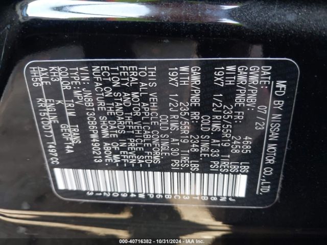 Photo 8 VIN: JN8BT3CB6PW490213 - NISSAN ROGUE 