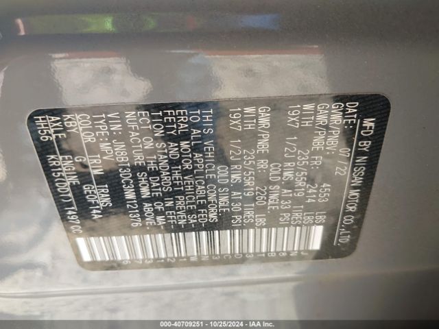 Photo 8 VIN: JN8BT3DC3NW121376 - NISSAN ROGUE 