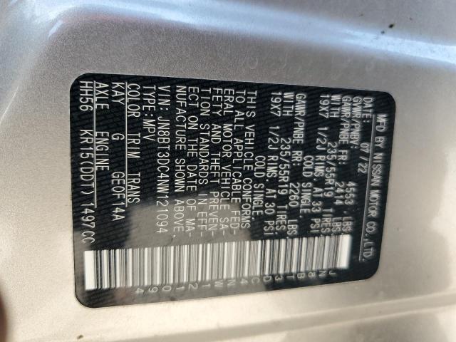 Photo 12 VIN: JN8BT3DC4NW121094 - NISSAN ROGUE PLAT 