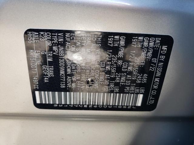 Photo 12 VIN: JN8BT3DD9NW277138 - NISSAN ROGUE PLAT 