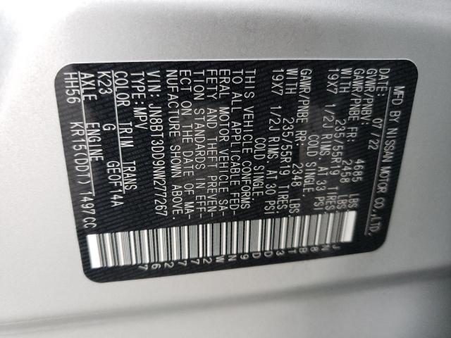 Photo 12 VIN: JN8BT3DD9NW277267 - NISSAN ROGUE PLAT 