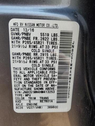 Photo 11 VIN: JN8CS1MW4HM413253 - INFINITI QX70 