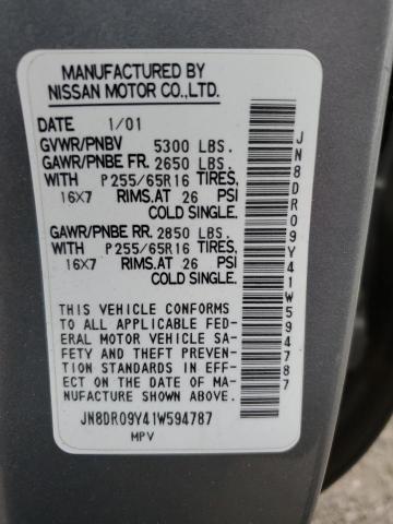 Photo 12 VIN: JN8DR09Y41W594787 - NISSAN PATHFINDER 