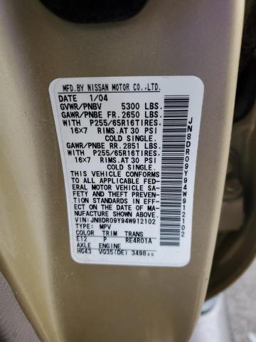 Photo 12 VIN: JN8DR09Y94W912102 - NISSAN PATHFINDER 