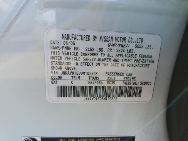 Photo 11 VIN: JNKAY01E06M103636 - INFINITI M35 BASE 